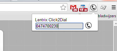 Chrome Click2Dial extensie
