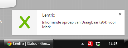 Lentrix Desktopmeldingen